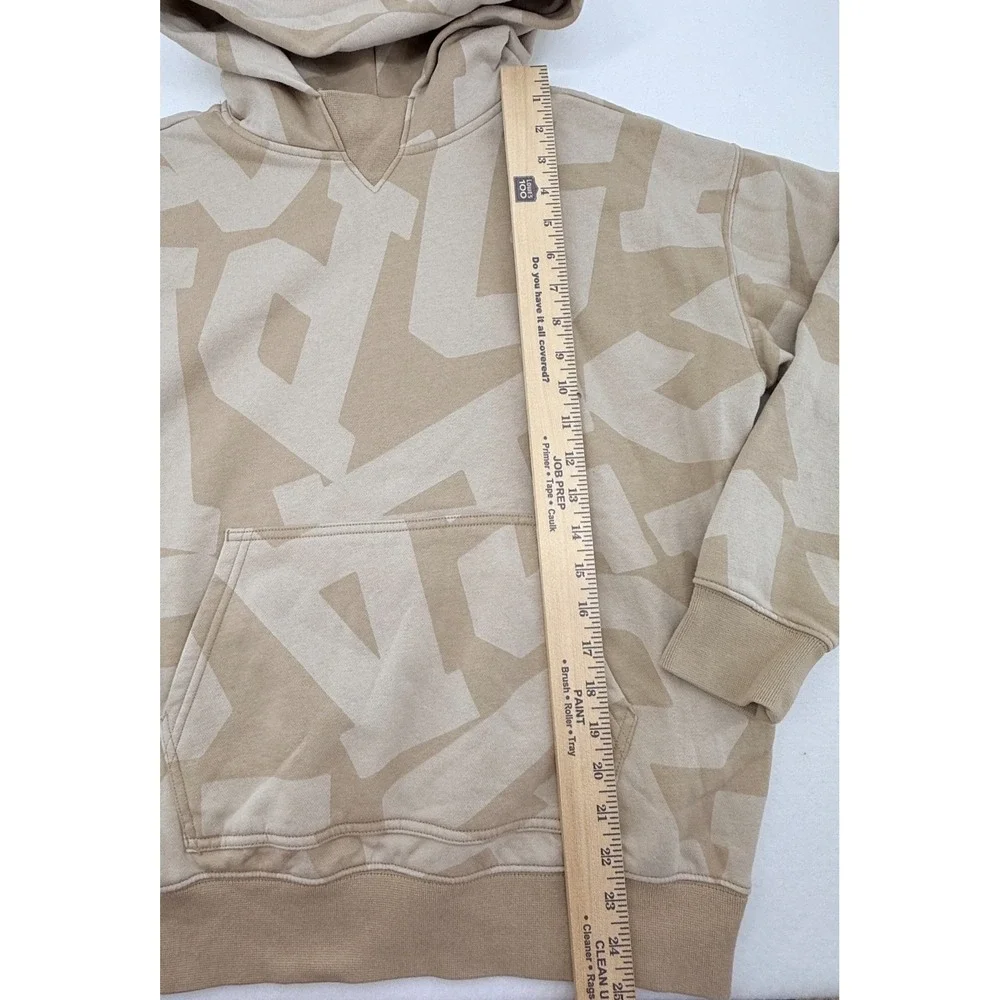 Gap Teen Hoodie Youth 12 Beige Logo Print Pullover Fleece‎ Kids